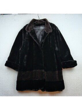 Vintage Furrocious Faux Fur by Princess Garment Limited Coat Goth Boho Glam Sz L